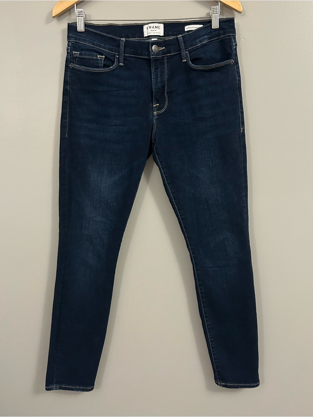 Frame Denim Le Skinny De Jeanne Crop Dark Indigo Size 29